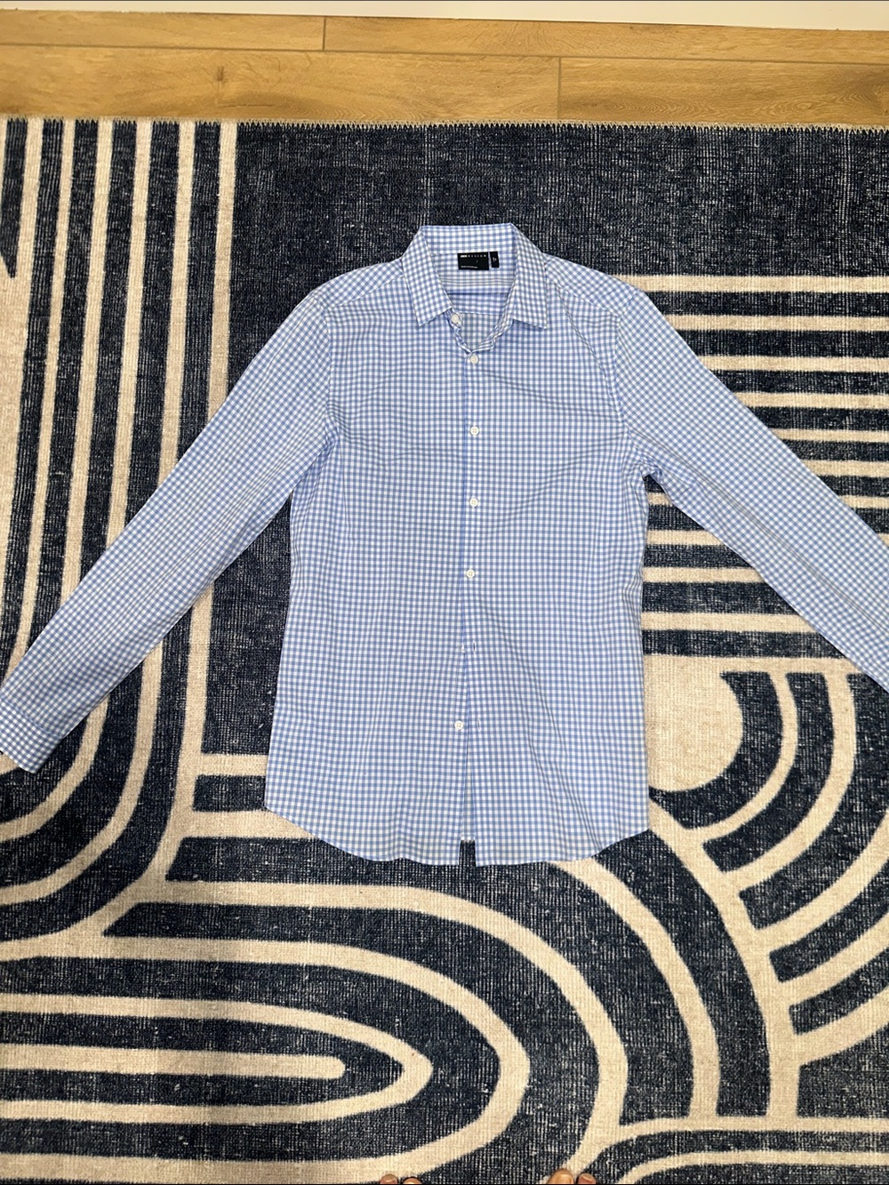 ASOS Light Blue Gingham Button-Down Dress Shirt
